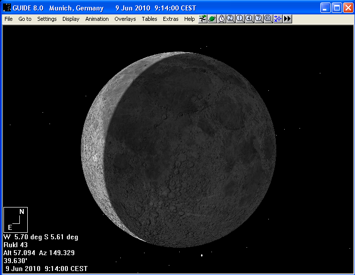 earthshine simulated in Guide 8