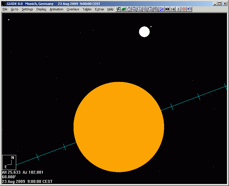 Sonne bei Regulus in 2009