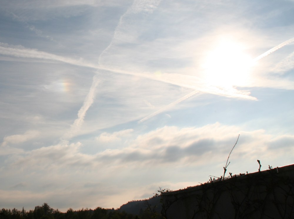 Haze and cirrus clouds