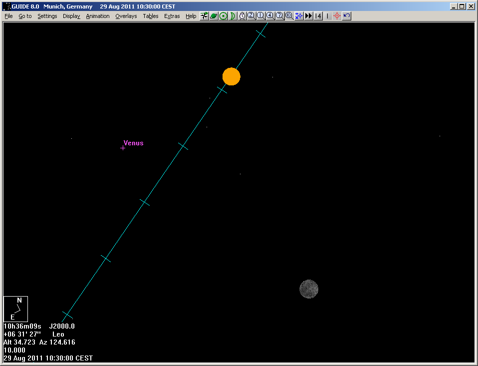 Sun and moon on 29. August