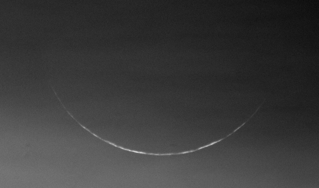 young crescent at 18:28, CCD