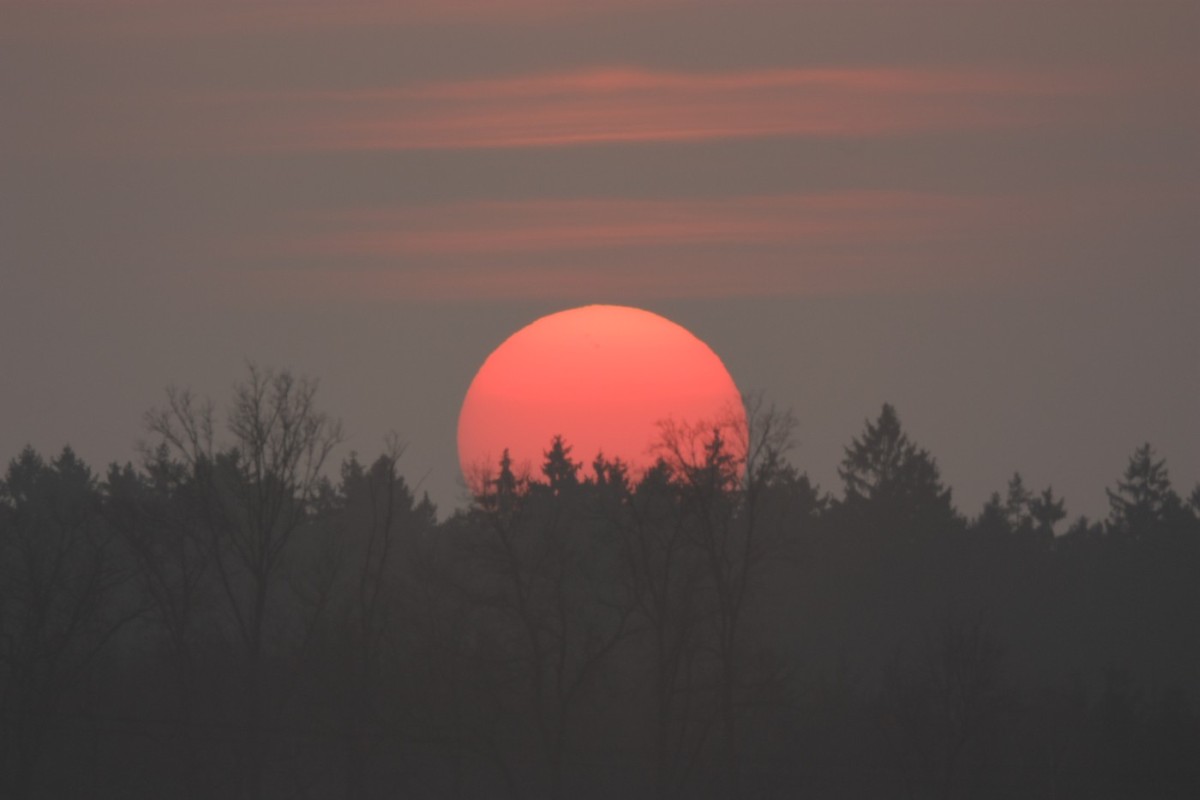 sunset in the haze