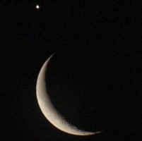 Mondsichel bei Venus 26. Februar