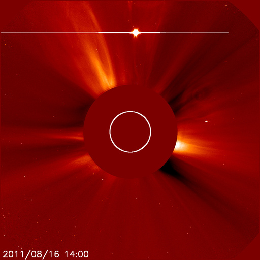 Venus bei der Sonne, vom SOHO Satelliten aus