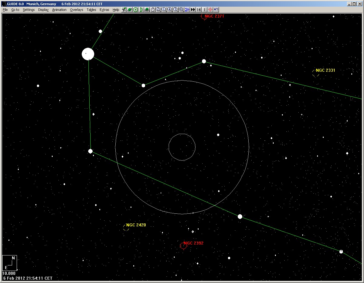 Start bei Pollux